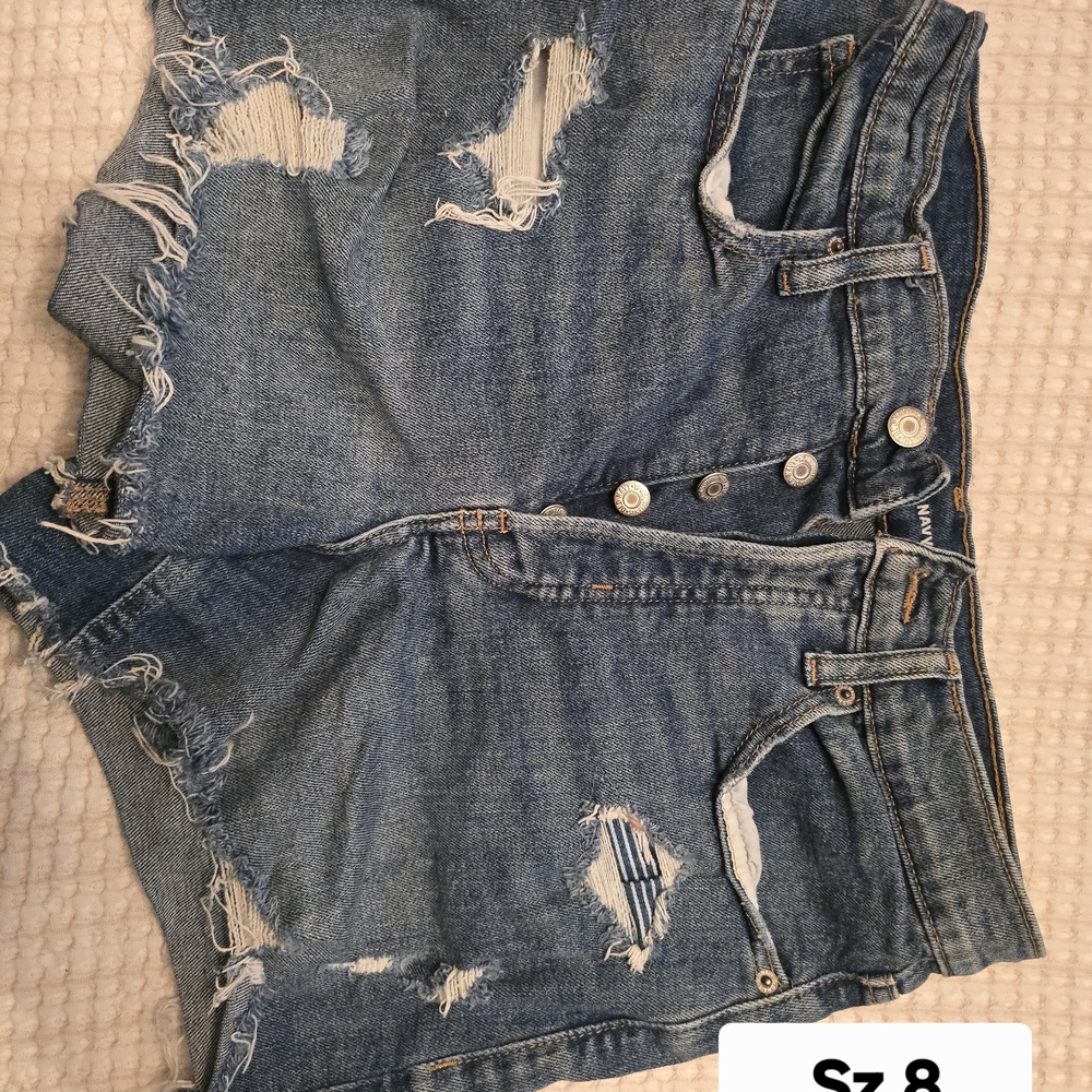 Old Navy Blue Distressed Jean Shorts